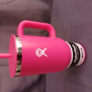 Hydro Flask Pink Tumbler with Straw
